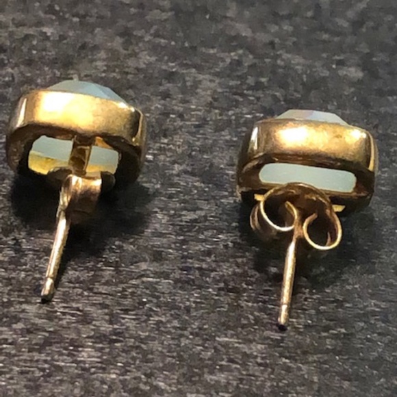 Margaret Elizabeth Blue Chalcedony Cushion Cut Stud Earrings - Picture 6 of 6